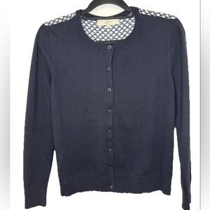 LOFT Navy Blue Button Up Cardigan Women’s Medium, Business casual